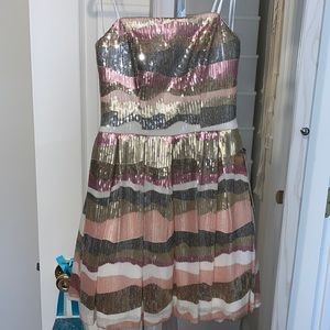 B.Darlin sequin strapless dress.